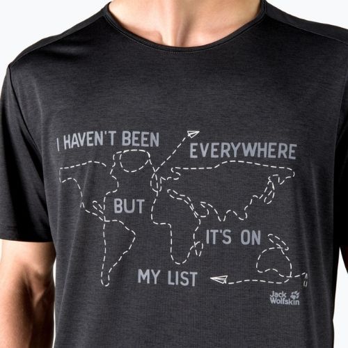 Jack Wolfskin vyriški trekingo marškinėliai Pack & Go Travel black 1808551_6000