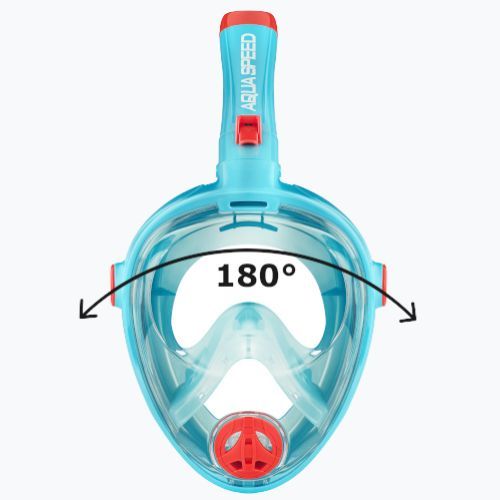 AQUA-SPEED Spectra 2.0 Kid visą veidą dengianti kaukė su šnipu turkio spalvos