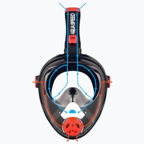 AQUA-SPEED Spectra 2.0 Kid visą veidą dengianti kaukė su šnipu turkio spalvos