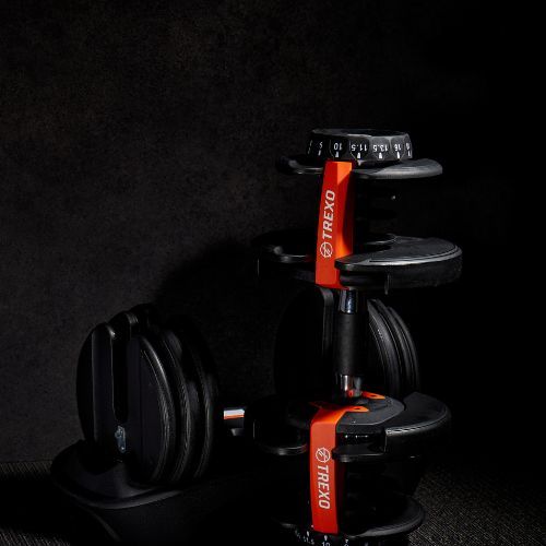 XTREXO reguliuojami hanteliai juodi ADT-24 24 kg