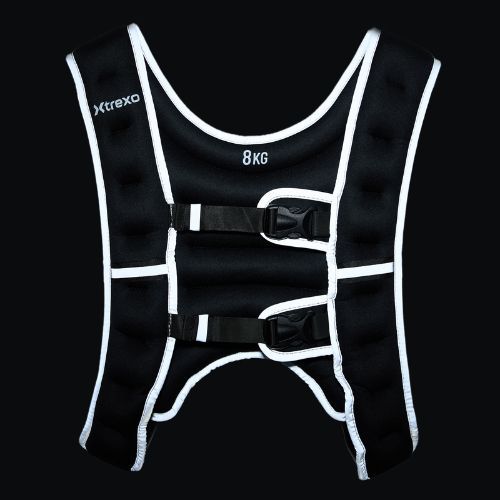 XTREXO 8 kg svorio treniruočių liemenė juoda WV-08