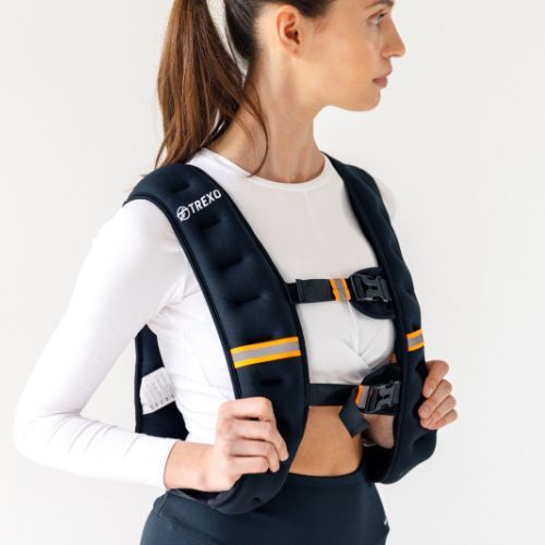 TREXO 10 kg svorio treniruočių liemenė juoda WV-10