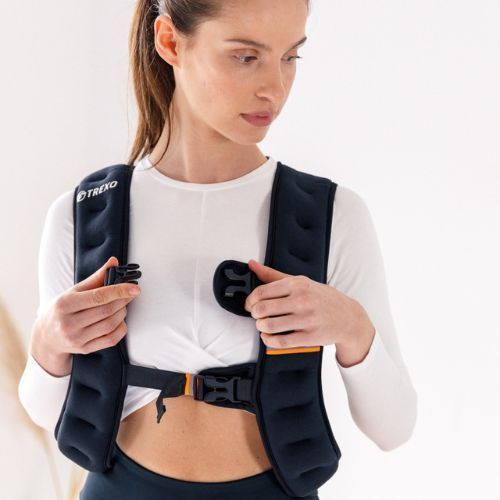 TREXO 10 kg svorio treniruočių liemenė juoda WV-10