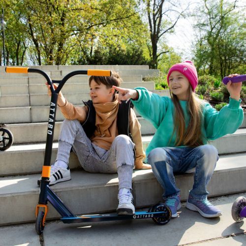 Vaikiškas laisvojo stiliaus paspirtukas ATTABO EVO 1.0 mėlynas