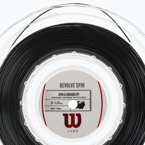 Wilson Revolve Spin 17 200 m ilgio juodos spalvos teniso stygos WRZ908100