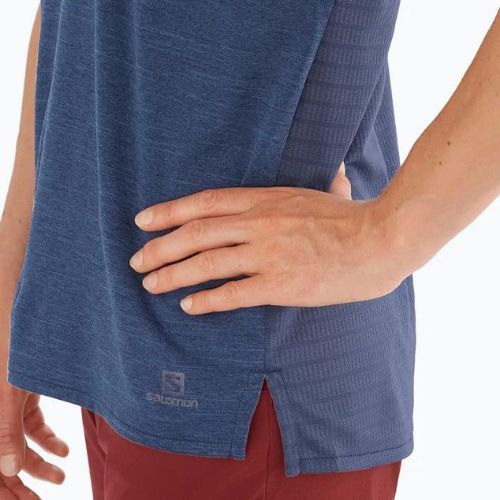Moteriški trekingo marškinėliai Salomon Outline Summer SS navy blue LC1708700