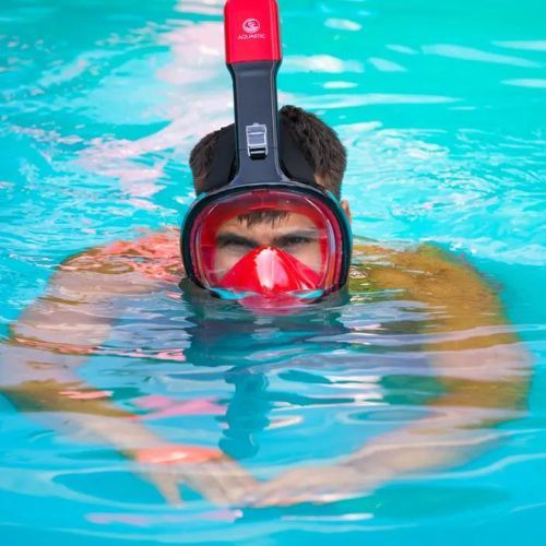 Viso veido kaukė nardymui AQUASTIC SMA-01SC raudona