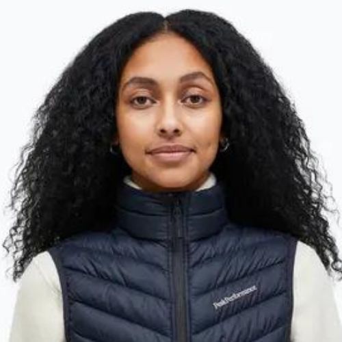 Moterų žygiai be rankovių Peak Performance Frost Down black G77897030