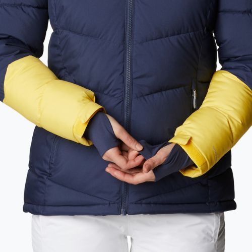 Columbia Abbott Peak Insulated moteriška slidinėjimo striukė tamsiai mėlyna ir geltona 1909971