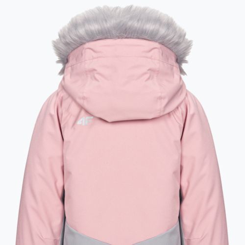 Vaikiška slidinėjimo striukė 4F JKUDN003 šalta šviesiai pilka