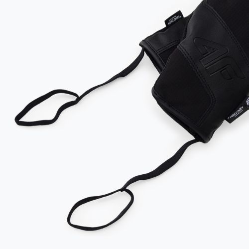 Vyriškos slidinėjimo pirštinės 4F REM004 tamsiai juodos spalvos