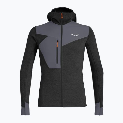 Salewa vyriškas trekingo džemperis Puez 2 Dry Hood FZ pilkai juodas 00-0000027221