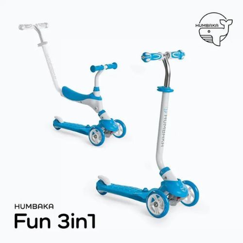 HUMBAKA Fun 3in1 vaikiškas paspirtukas mėlynas HBK-KS002