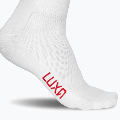 Luxa Flag baltos ir raudonos spalvos dviratininko kojinės LAM21SPFS