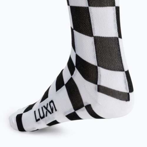 Luxa Squares dviratininkų kojinės juoda ir balta LUHE21SSQS
