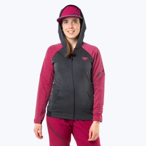 DYNAFIT moteriška vilnonė striukė 24/7 PTC Zip Hoody juoda/rožinė 08-0000071507