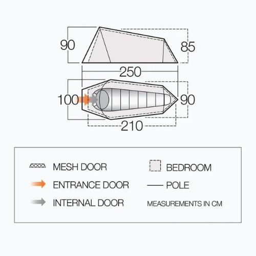 Vango Soul 100 green TERSOUL T15077 1 asmens trekingo palapinė