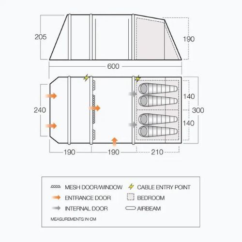 Vango Stargrove II Air 450 4 asmenų kempingo palapinė žalia TEQSTARAIH09176