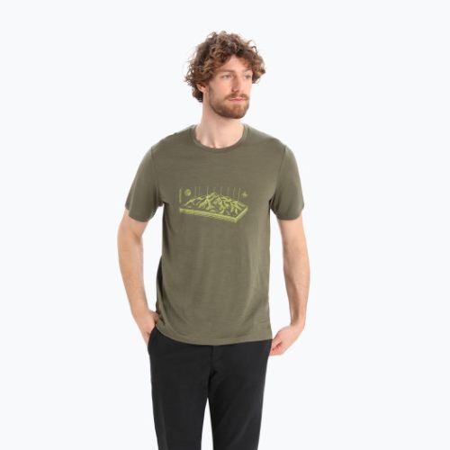 Vyriški Icebreaker Tech Lite II Alps 3D Loden trekingo marškinėliai