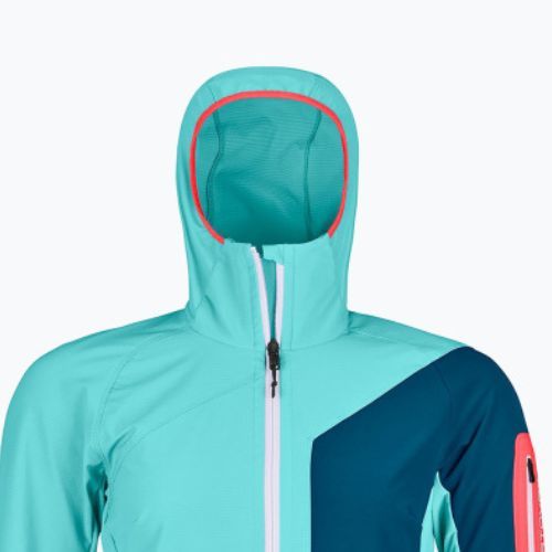 Moteriška softshell striukė ORTOVOX Berrino su gobtuvu mėlyna 6027700007