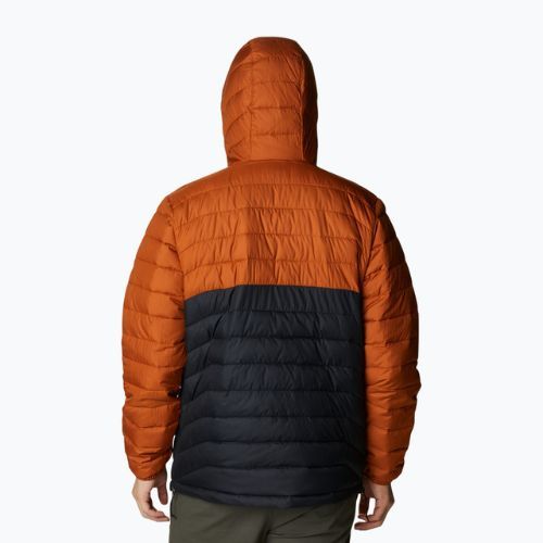 Columbia Powder Lite Anorak vyriška pūkinė striukė oranžinė ir juoda