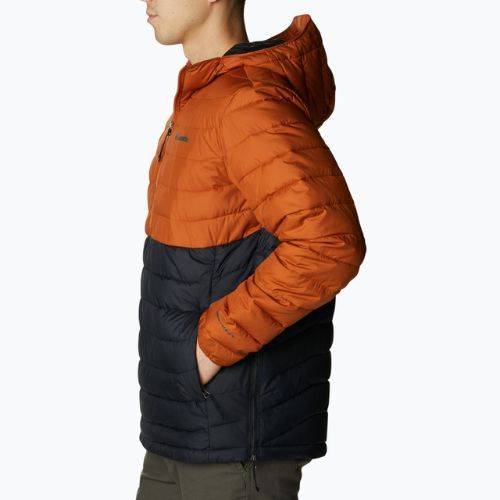 Columbia Powder Lite Anorak vyriška pūkinė striukė oranžinė ir juoda