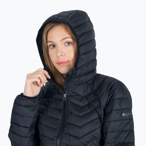 Columbia Powder Lite Hooded moteriška pūkinė striukė juoda 1699071