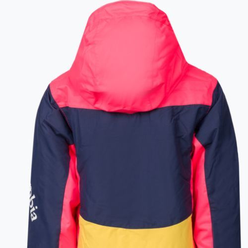 Columbia Rosie Run Izoliuota vaikiška slidinėjimo striukė geltona ir raudona 2009741