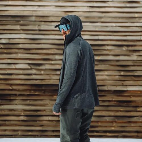 Vyriškas POC Merino Zip Hood trekkinginis džemperis sylvanite grey melange