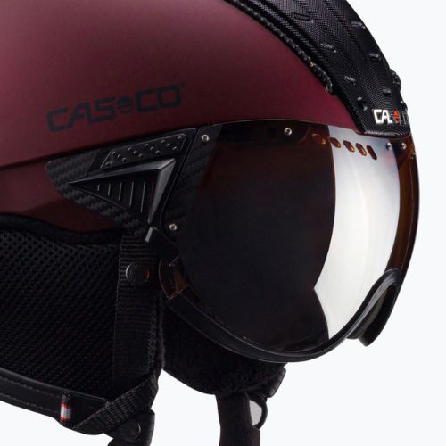 Slidinėjimo šalmas CASCO SP-2 Carbonic Visor raudonas 07.3738