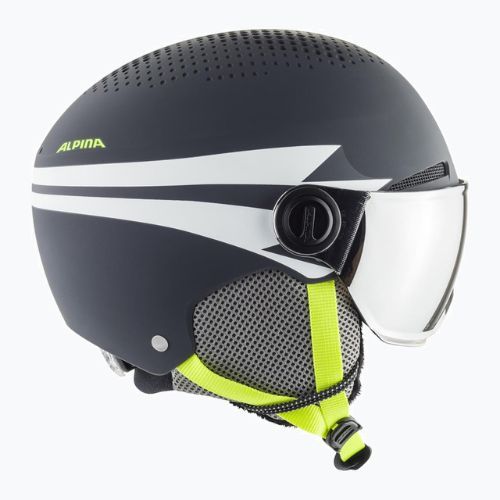 Alpina vaikiškas slidinėjimo šalmas Zupo Visor Q-Lite charcoal/neon matt