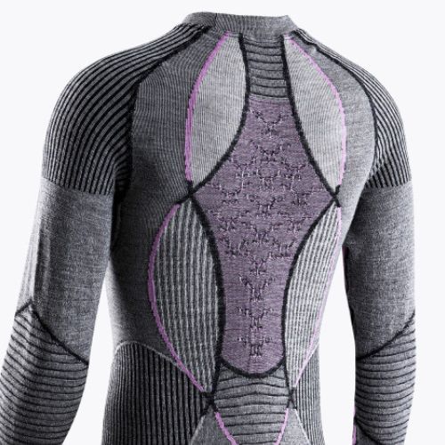Moteriški termo marškinėliai X-Bionic Apani 4.0 Merino pilka/violetinė APWT06W19W