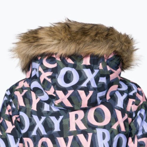 Vaikiška snieglenčių striukė ROXY Jet Ski su juodais saulės spindulių užrašais