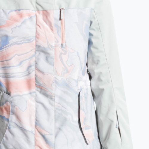 Moteriška snieglenčių striukė ROXY Jetty Block pilka, violetinė, marmurinė