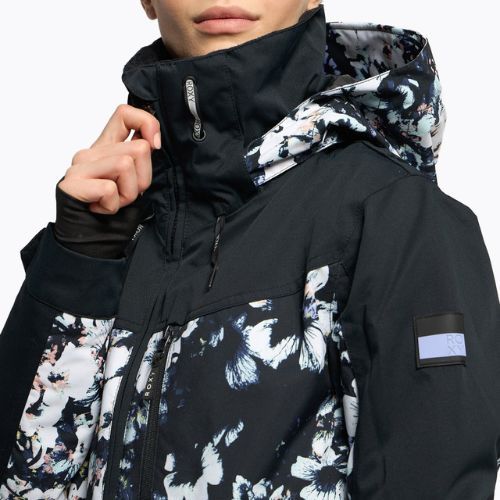 Moteriška snieglenčių striukė ROXY Presence Parka true black black flowers