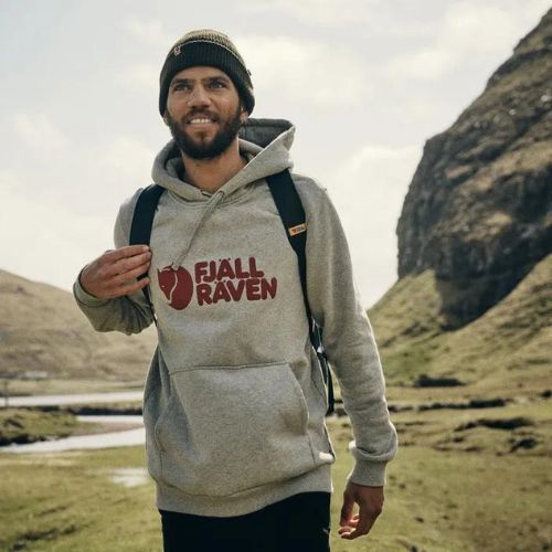 Vyriški džemperiai Fjällräven Logo Hoodie Grey F84144