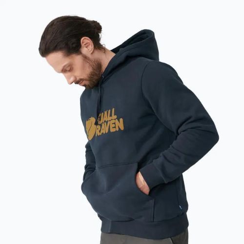Vyriški džemperiai Fjällräven Logo Hoodie navy blue F84144