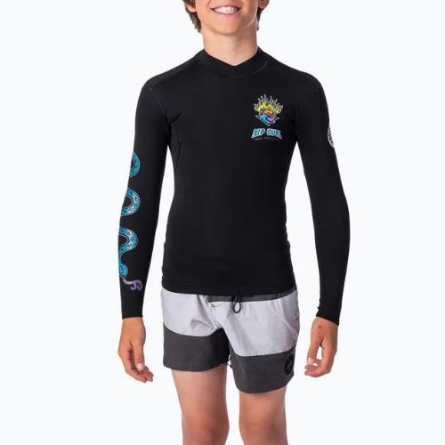 Rip Curl Dawn Patrol vaikiški neopreniniai marškinėliai juodi WVE8AJ