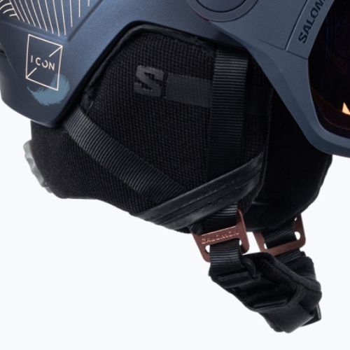Moteriškas slidinėjimo šalmas Salomon Icon LT Visor Photo Sigma S1-S3 navy blue L41529800