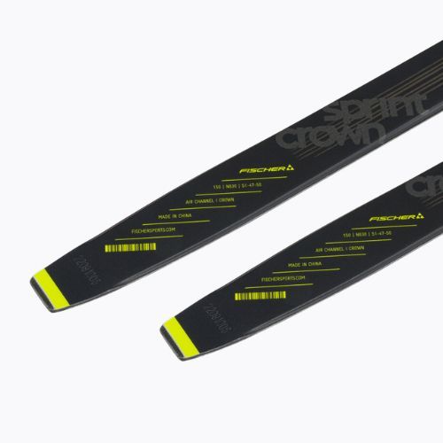 Fischer Sprint Crown + Tour Step-In vaikiškos bėgimo slidės juoda/geltona