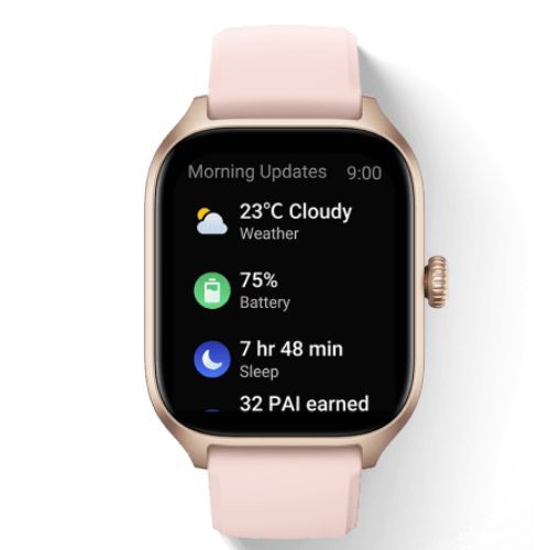 Amazfit GTS 4 laikrodis + svarstyklės rosebud pink W2168EU3N