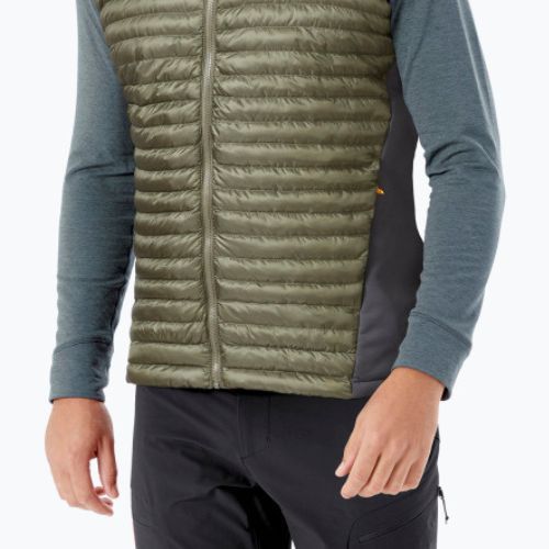 Rab Cirrus Flex 2.0 chaki spalvos vyriški marškinėliai be rankovių QIO-76