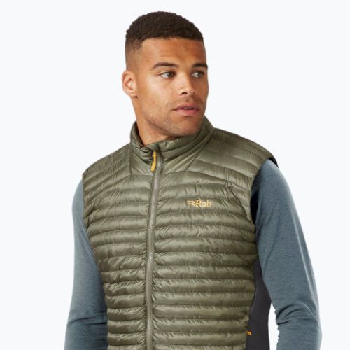 Rab Cirrus Flex 2.0 chaki spalvos vyriški marškinėliai be rankovių QIO-76