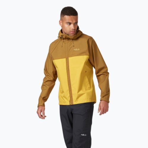 Rab Downpour Eco vyriška striukė nuo lietaus rudos spalvos QWG-82