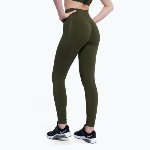 Moteriškos treniruočių tamprės Gym Glamour Push Up Khaki 399