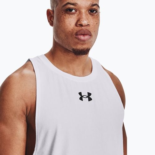 Under Armour Baseline Cotton Tank 100 vyriški krepšinio marškinėliai balta ir juoda UAR-1361901100-100