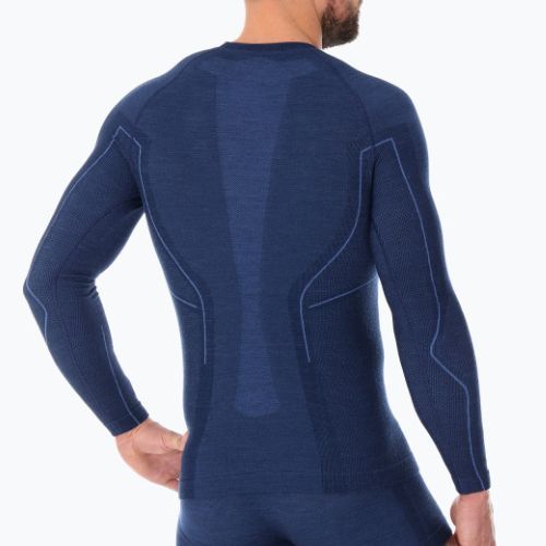 Vyriški Brubeck LS12820 Active vilnoniai termo megztiniai, tamsiai mėlynos spalvos