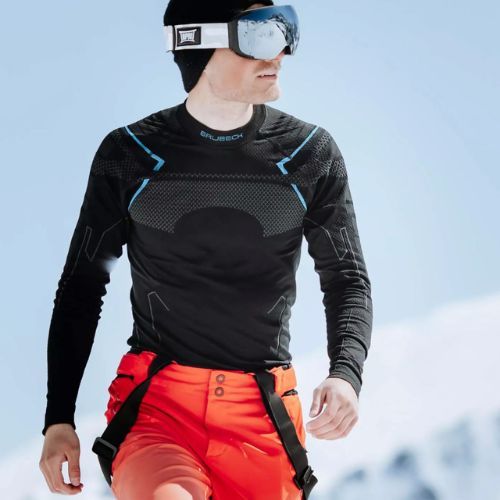 Vyriški termo megztiniai Brubeck LS13040A Thermo black/blue