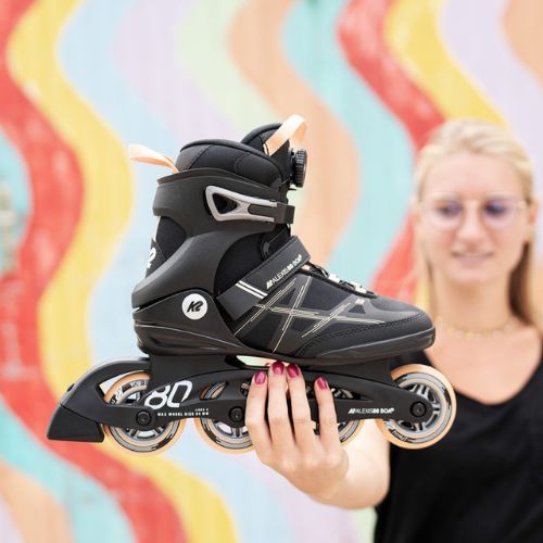 Moteriški riedučiai K2 Alexis 80 Boa black and orange 30H0100/11/60