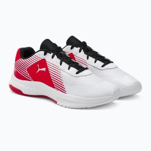 PUMA Varion Jr vaikų tinklinio bateliai baltai raudoni 106585 07